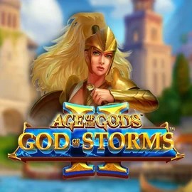 Age Of The Gods: God Of Storms 2 logo by Playtech Kingmaker Casino