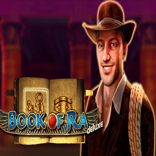 Book of Ra Deluxe logo – Slots by Novomatic at Kingmaker Casino