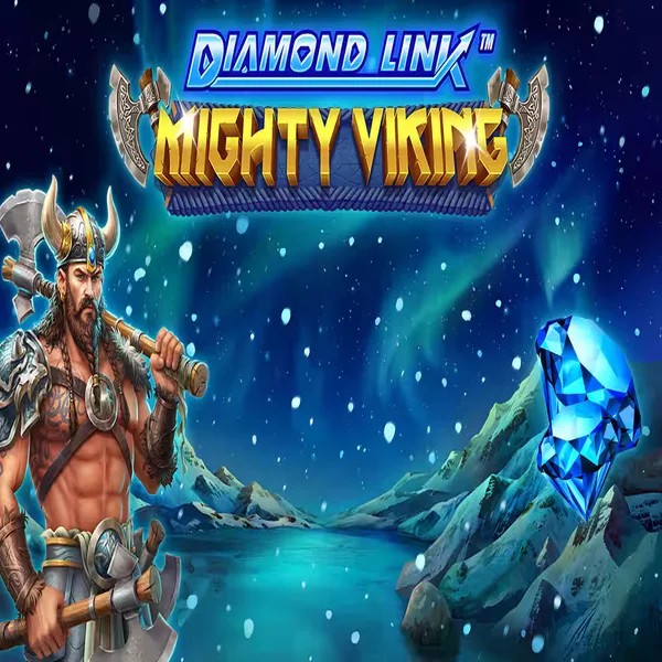 Diamond Link Mighty Viking slot logo by Greentube at Kingmaker Casino