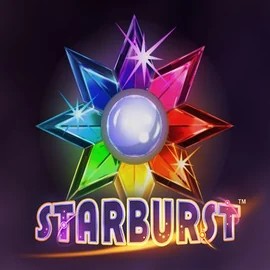 Slots logo of Starburst from NetEnt at Kingmaker Casino
