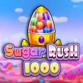 Sugar Rush 1000 online game logo by Pragmatic Play on kingmakercasino.eu